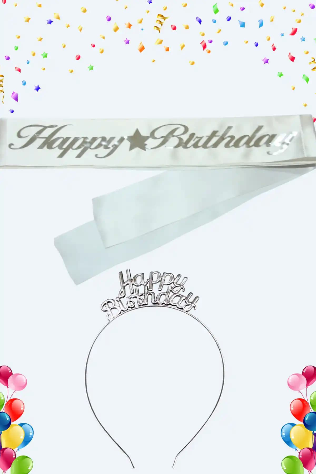 Larenya Doğum Günü Metal Taç ve Kuşak Seti Şıklık ve Dayanıklılık Sunar