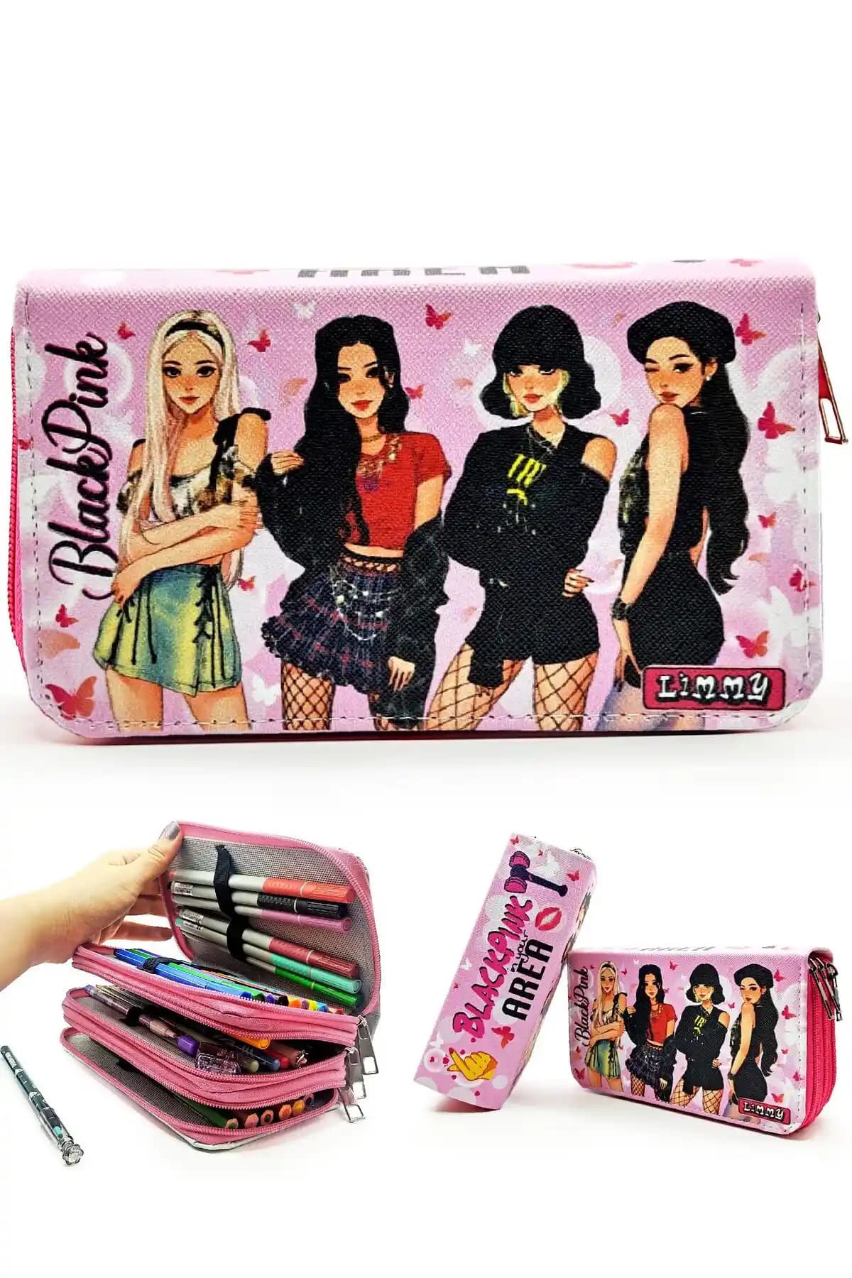 Limmy Siyah Pembe Vegan Deri Kalem Kutusu: Şık ve Fonksiyonel Tasarım Özellikleri