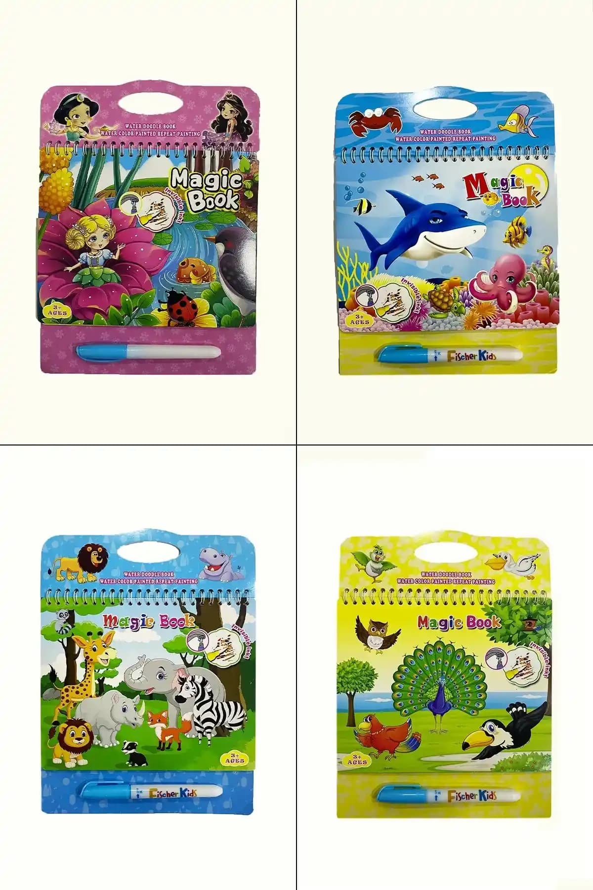 Magic Water Hayvanlar Prenses 4'lü Set: Çocuklar İçin Eğlenceli ve Eğitici Boyama Deneyimi