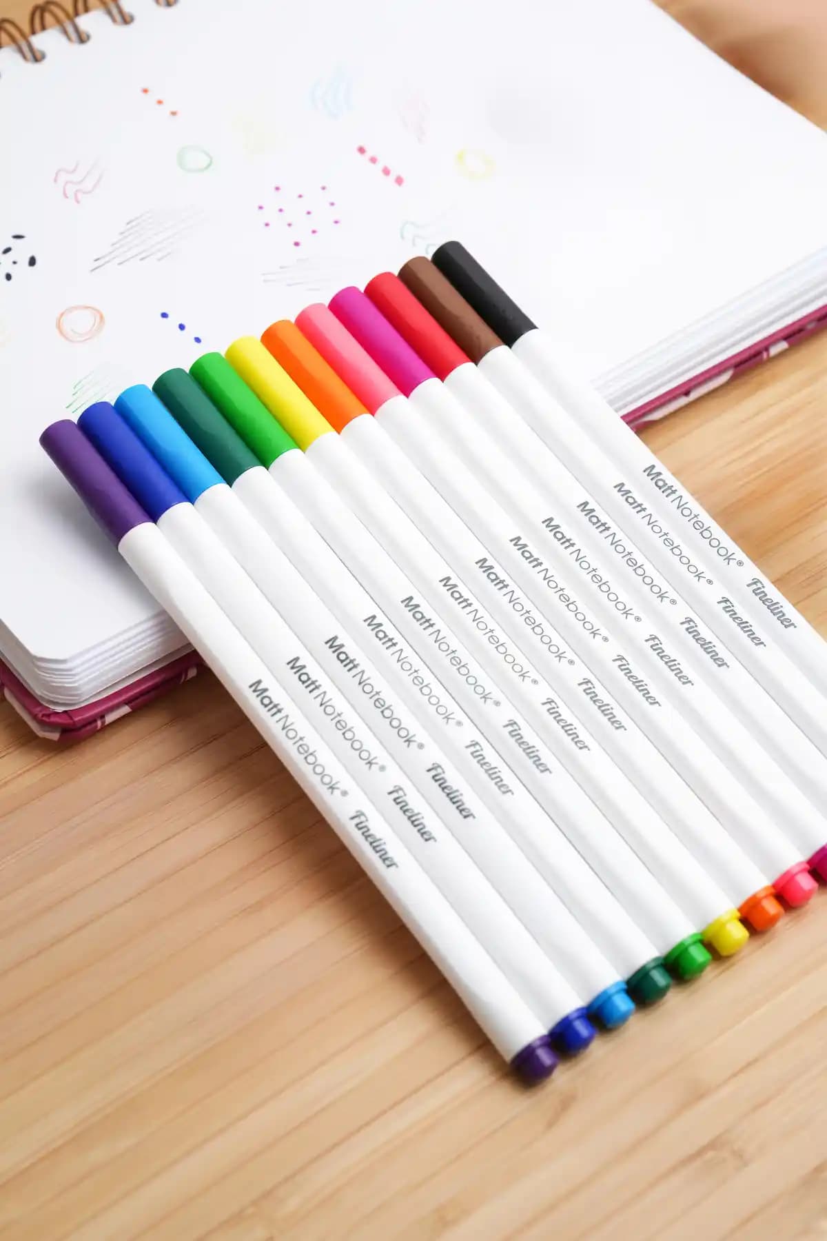 Matt Notebook 12 Renk Fineliner Seti: Yüksek Kaliteli Detaylı Çizim ve Yazım Kalemi