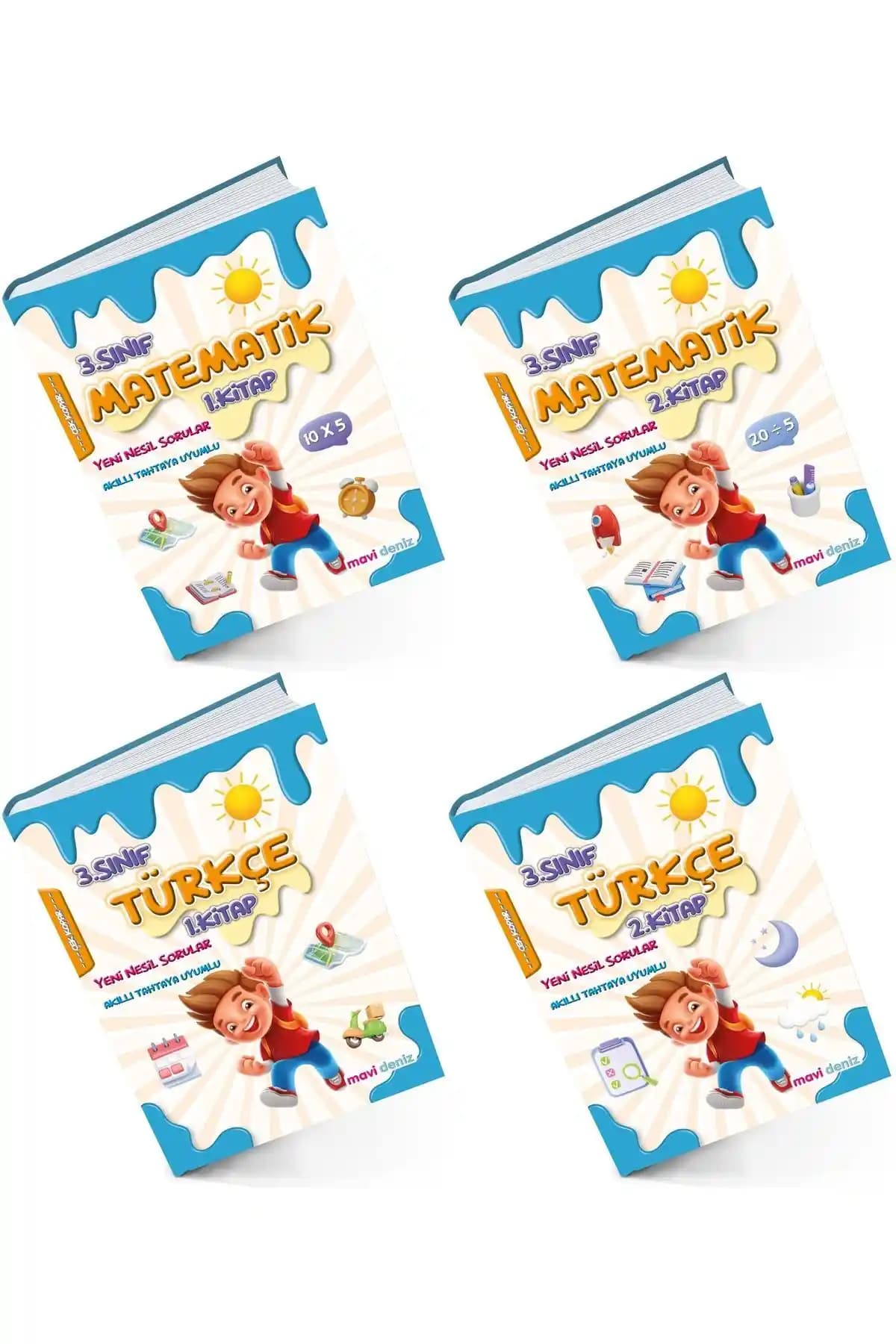 Mavi Deniz Yayınları 2024 3. Sınıf Eğitim Seti: Matematik ve Türkçe Kaynakları