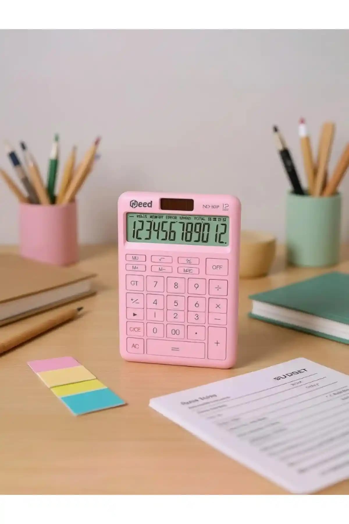 Need ND-30P Pastel Pembe Hesap Makinesi: Şık ve Kullanışlı Masaüstü Hesaplama Cihazı