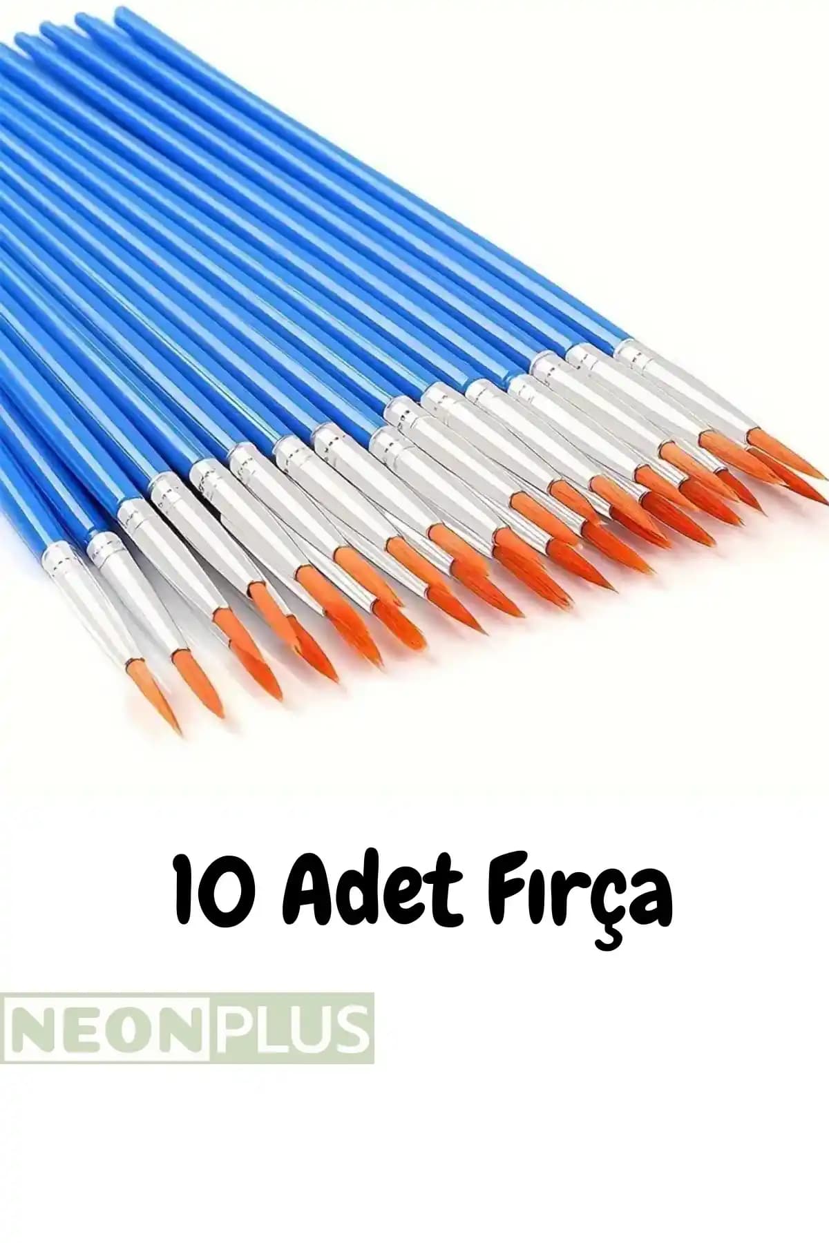 NEON PLUS 10 Adet Fırça Seti Çok Yönlü ve Dayanıklı Boyama Araçları Türkiye Menşeli