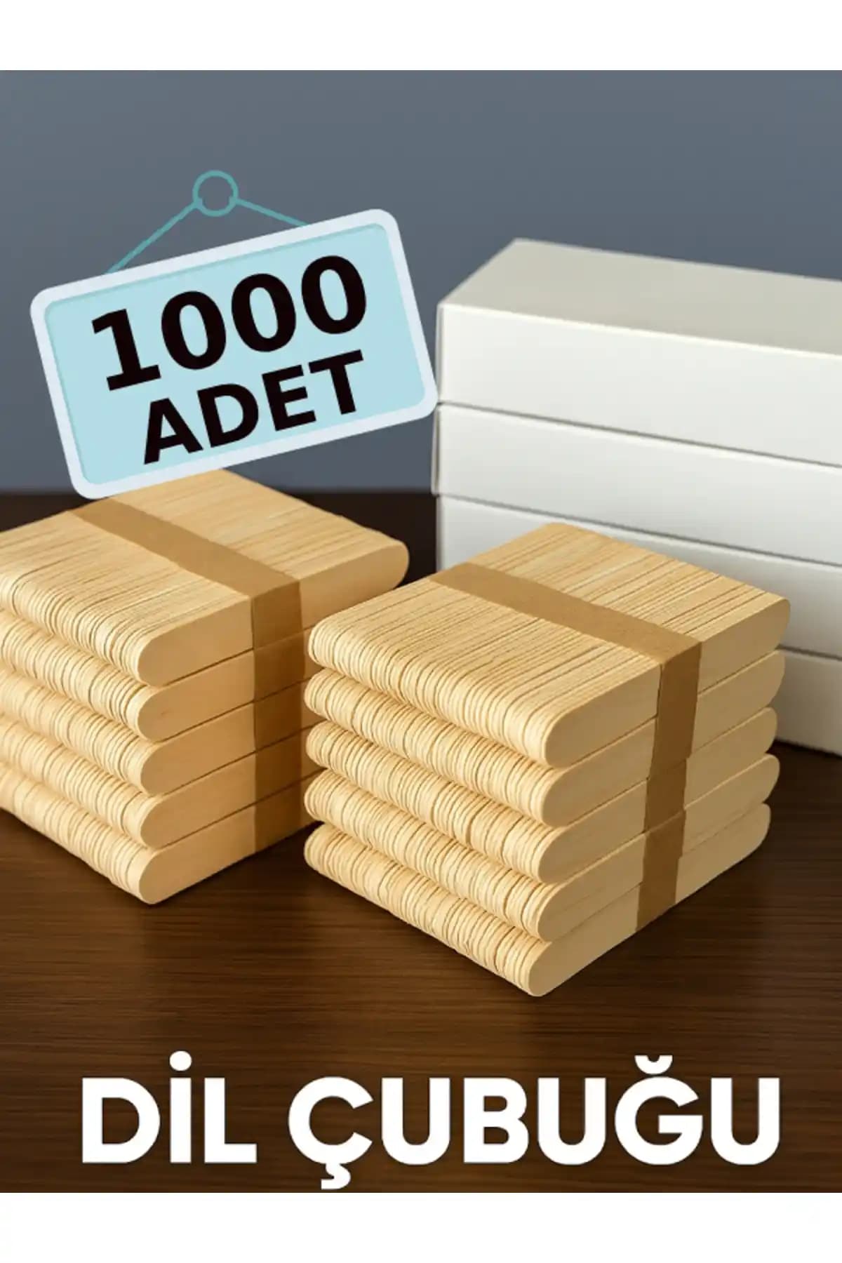 Nistabolje 1.000 Adet Ahşap Dil Çubuğu Çok Amaçlı Kullanım ve Proje Malzemeleri