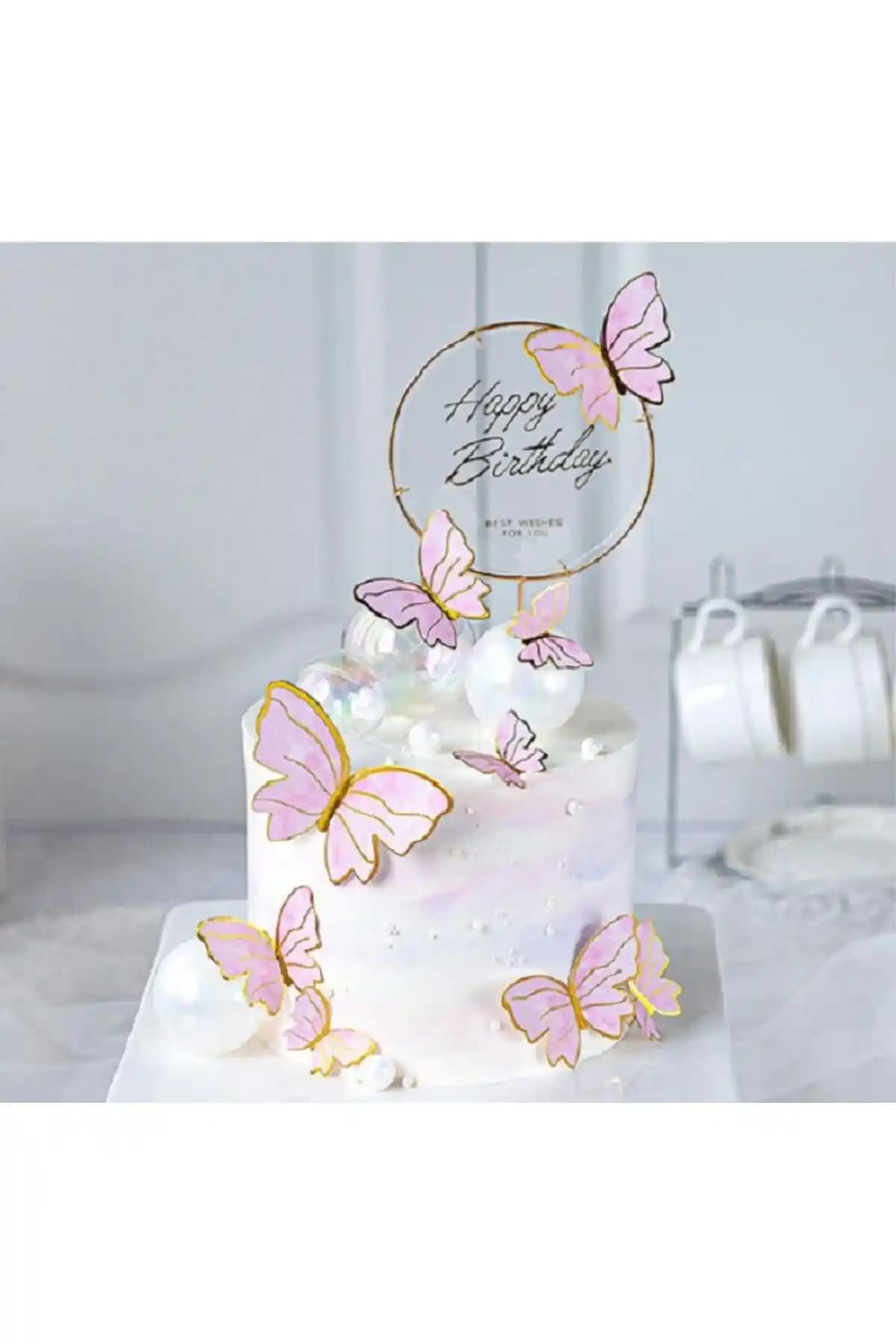 Pasta Dekoru Kelebek Süsler Renkli ve Dayanıklı, Fark Yaratan Parti Süsleri