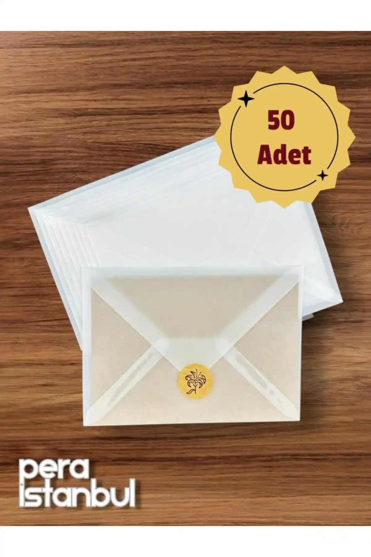 Pera İstanbul 50 Adet 13x18 Cm Şeffaf Zarf Seti Estetik ve Çok Amaçlı Kullanım İçin