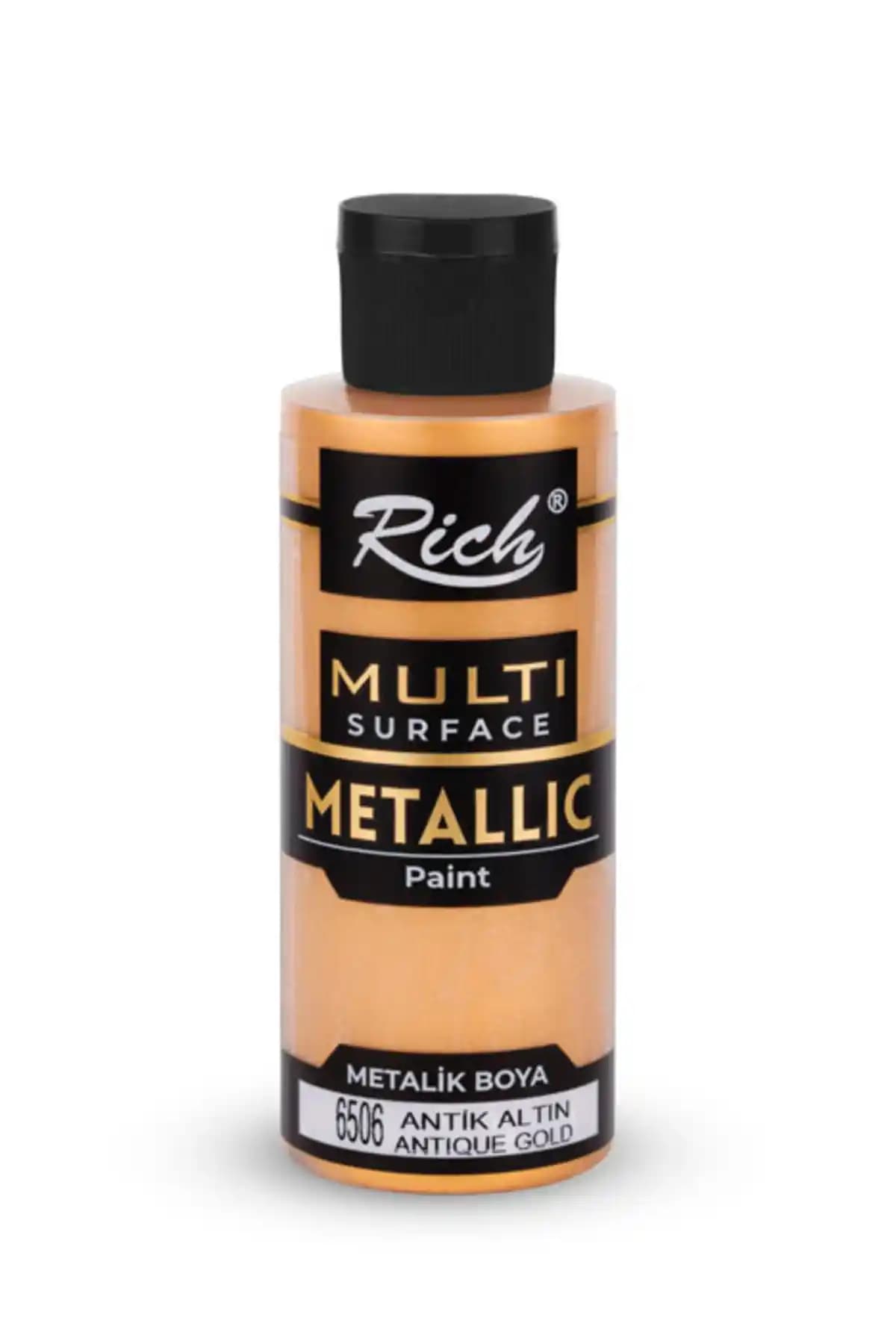 Rich Multi Surface Metalik Akrilik Boya Antik Altın 120 cc Çok Yüzeyli Kullanım İçin