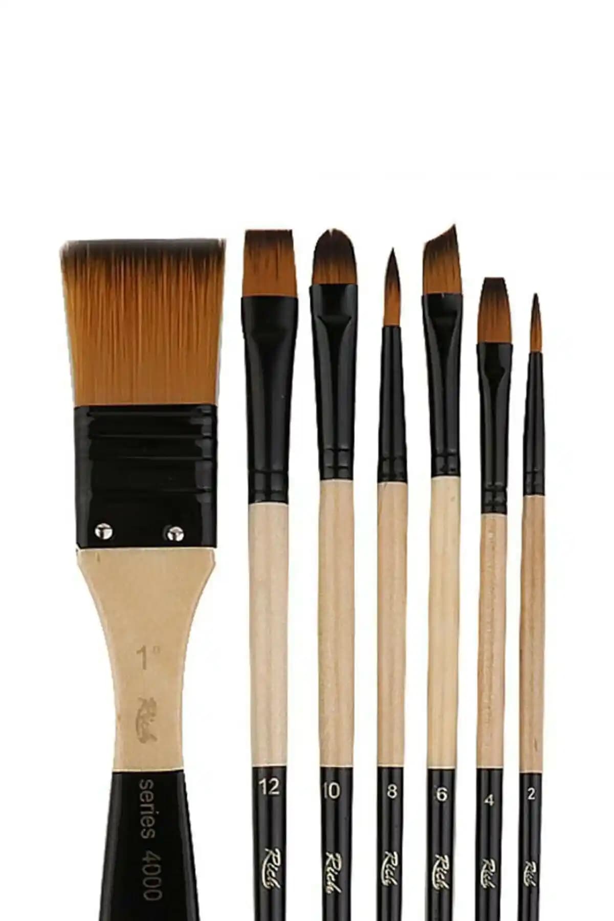 Rich Profesyonel Karma Fırça Seti 7'li - Çok Yönlü ve Yüksek Kaliteli Makyaj Fırça Seti