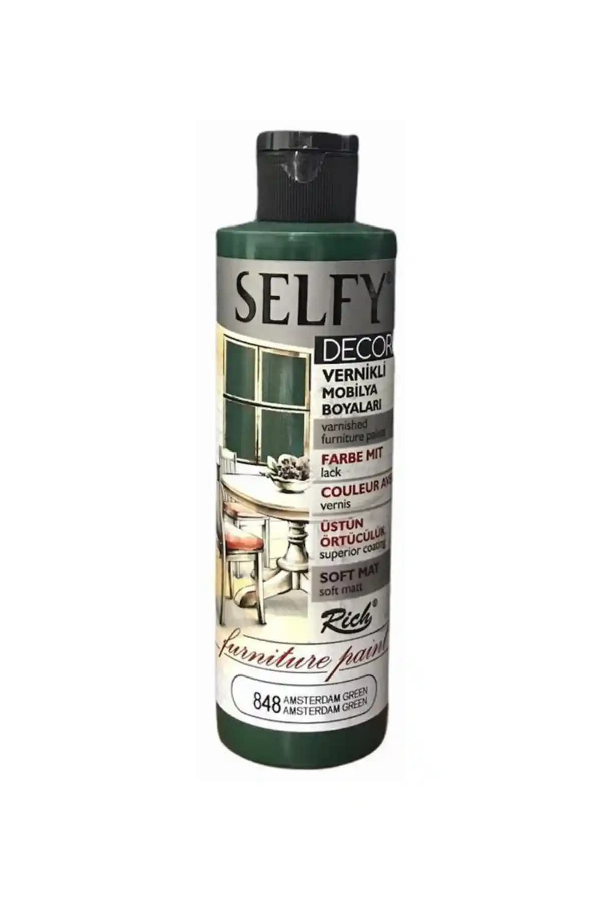 Rich Selfy Decor Vernikli Boya 240cc Amsterdam Green Yüksek Parlaklık ve Kolay Uygulama
