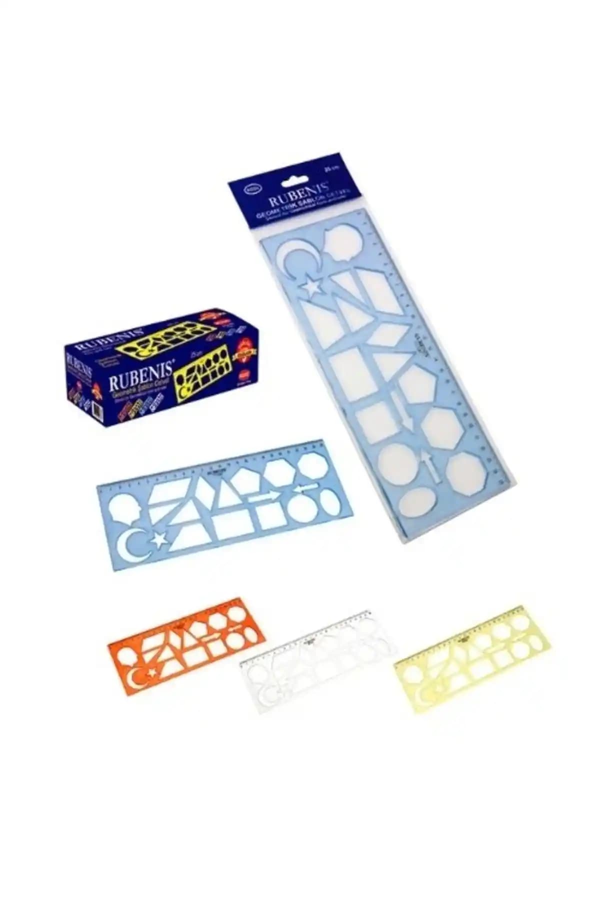 Rubenis RB-RGSC Çevreli Geometrik Şablon: Dayanıklı ve Kullanışlı Eğitim ve Sanat Aracı
