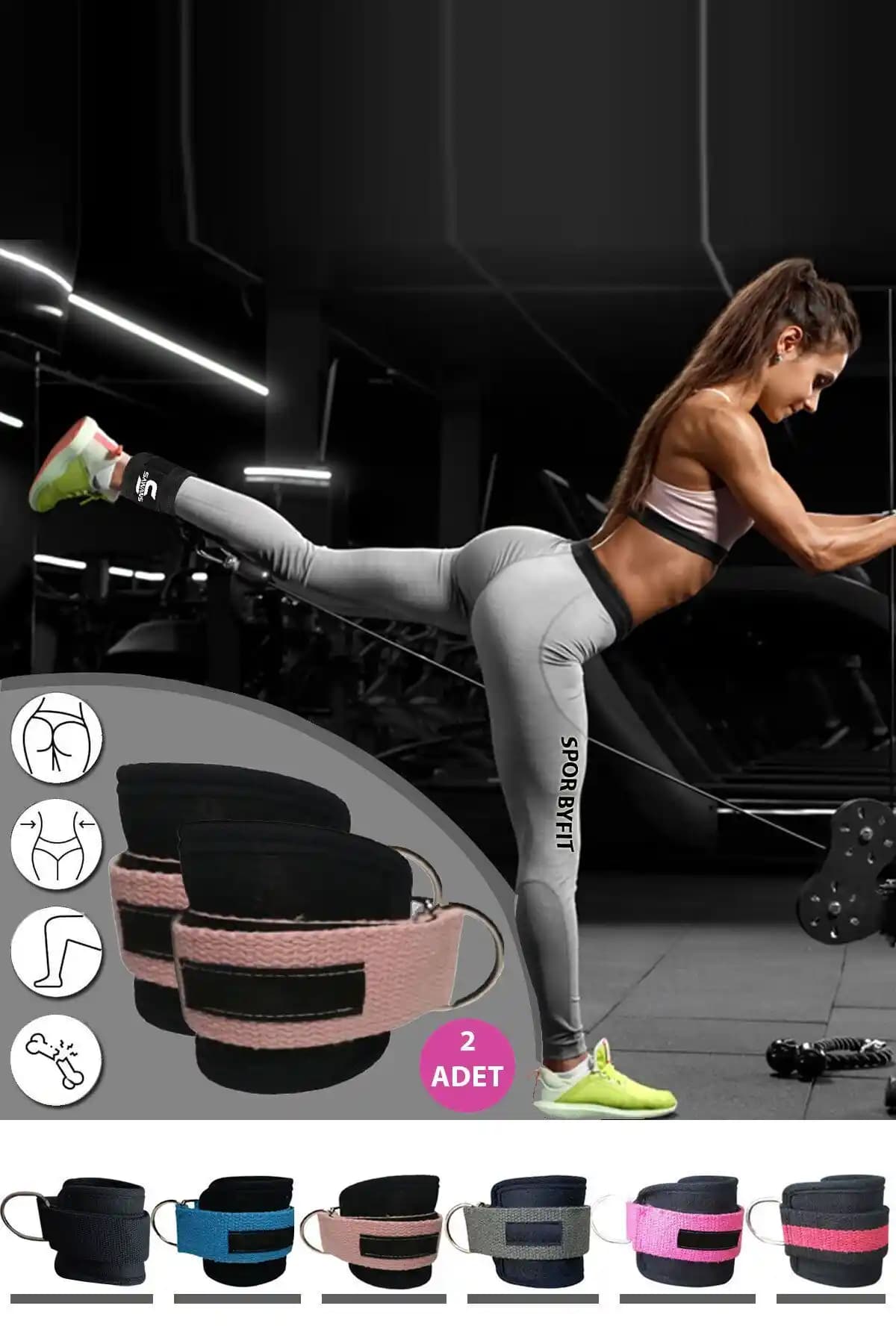 Spor Byfit Ayak Bilek Kayışı D-ring ile Egzersizlerinizi Güçlendirin ve Konforu Artırın