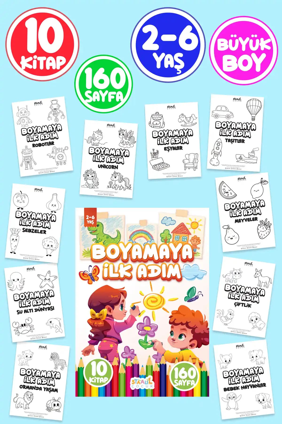 STAAU Çocuk Boyamaya İlk Adım Seti: Yaratıcılığı Destekleyen Eğitici ve Eğlenceli Seri