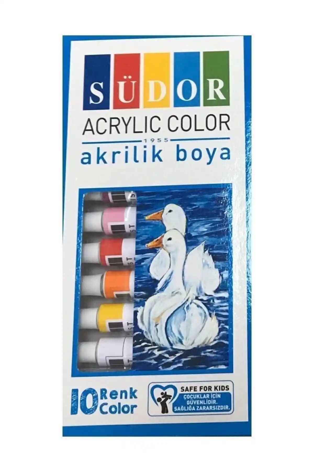 Südor Akrilik Boya Tüp 10x9 ml Renkli ve Yüksek Kalite Sanat Malzemeleri
