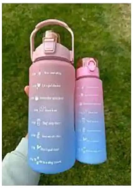 The Gaze The Bottle Motivasyonel Su Matara Seti Sağlıklı ve Şık Tasarımıyla Günlük Kullanım İçin Uygun