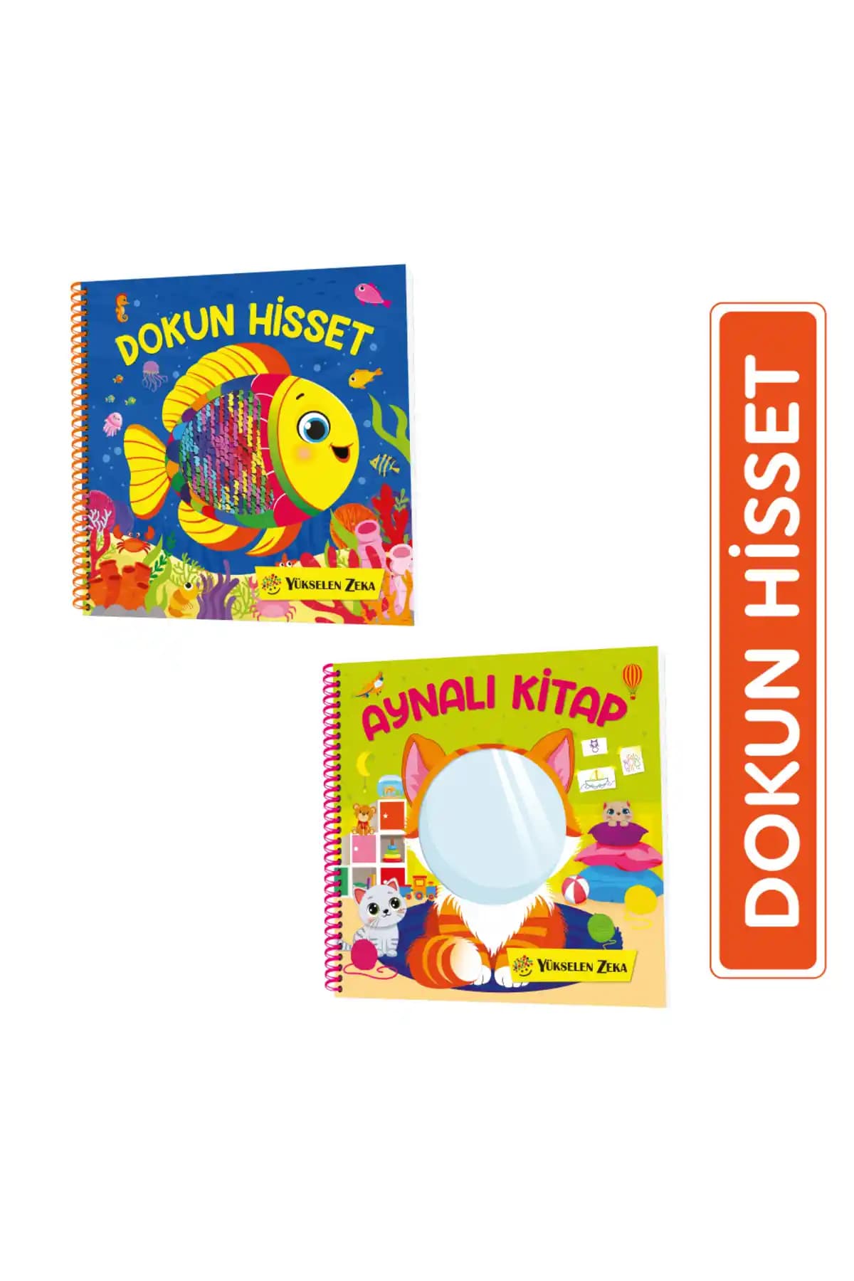 Yükselen Zeka Dokun Hisset Aynalı Kitap 2’li Set Çocuk Duyusal ve Bilişsel Gelişim