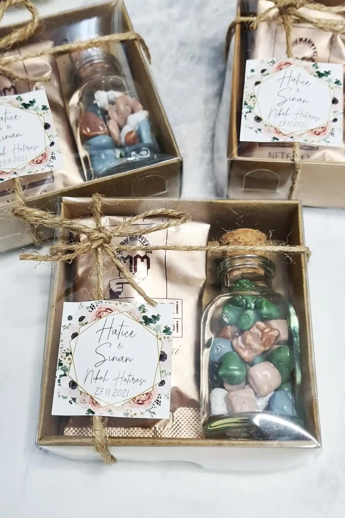 Atölye Mi 25 Adet Türk Kahveli Çikolatalı Nikah Şekeri Seti Elegant ve Pratik Hediye Çözümü