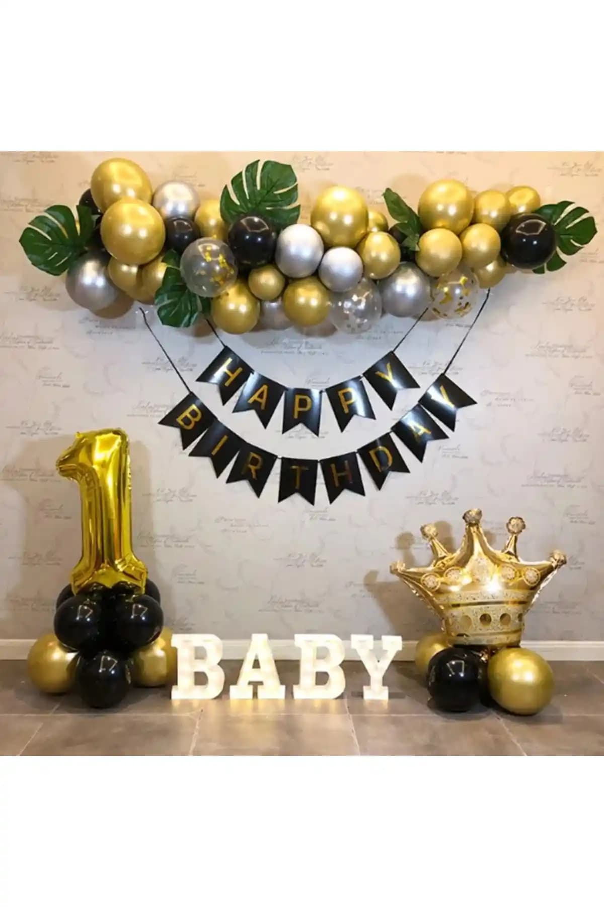 Düvenci Ticaret'in Özel 1 Yaş Doğum Günü Seti Kral ve Kraliyet Temasıyla Şık Süsleme