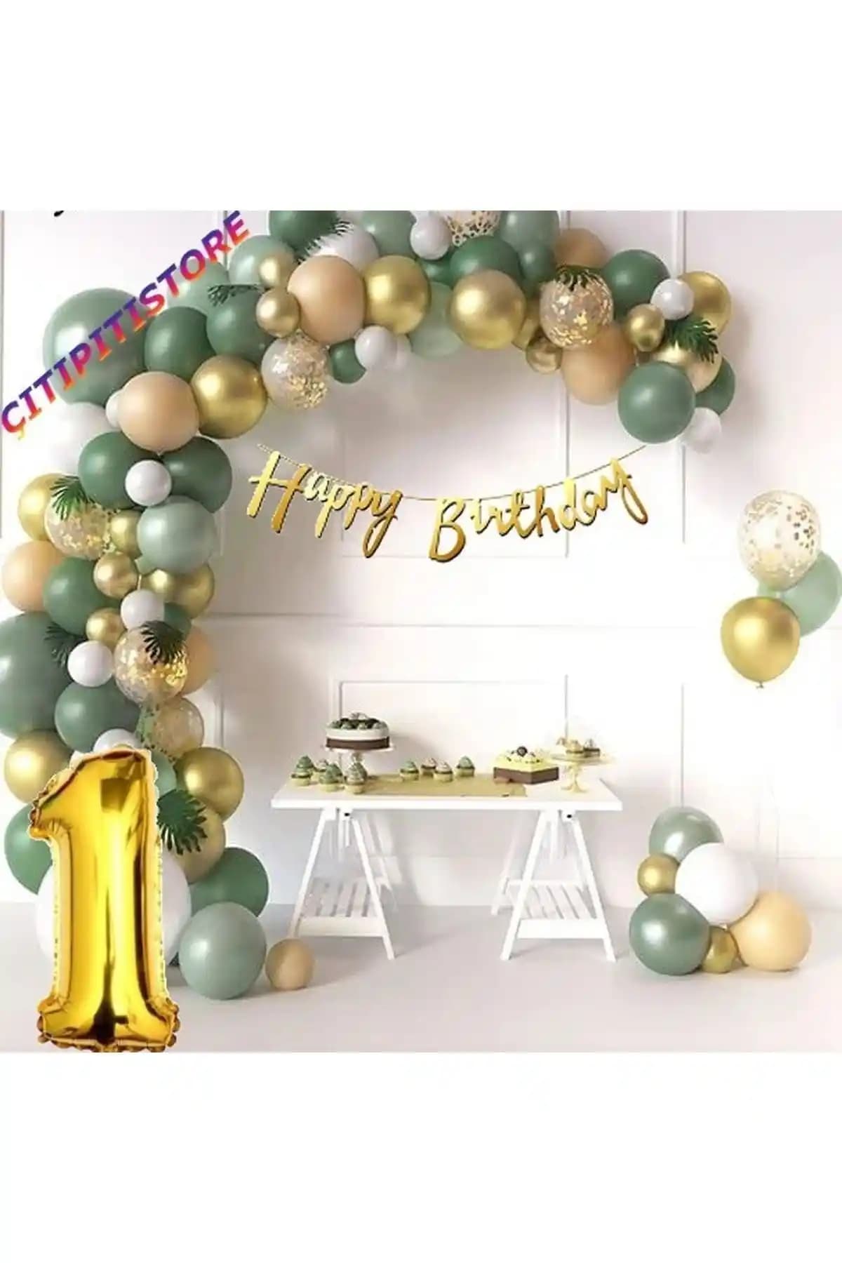 Düvenci Ticaret Lüks Yaş Doğum Günü Balon Seti Renkli ve Dayanıklı Dekorasyon Malzemeleri