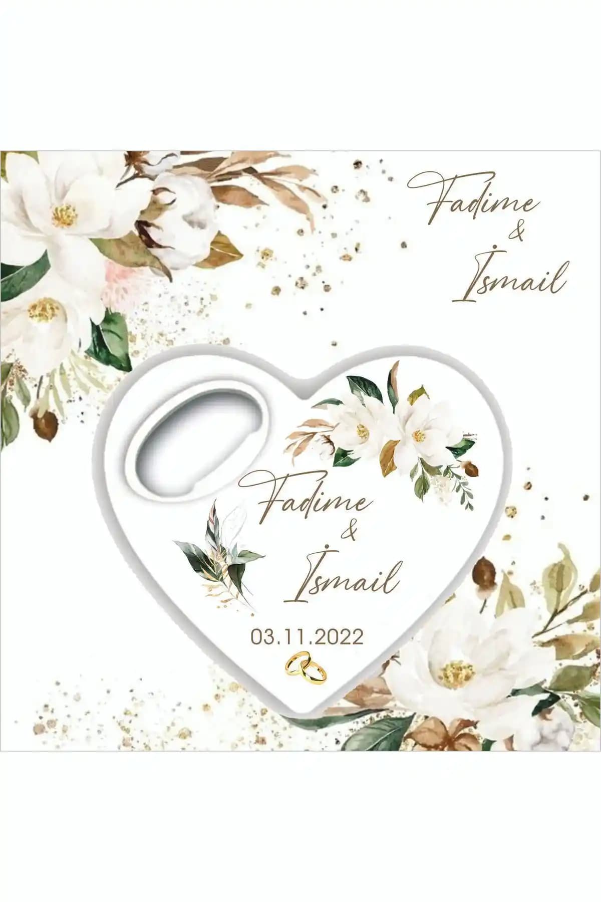 Ege Ajans Kalpli Magnet Seti Düğün Nişan ve Söz Günü Hatırası İçin