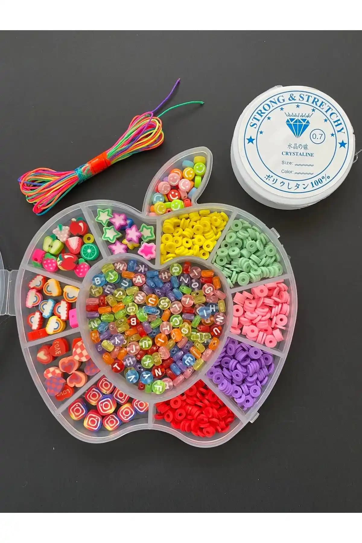 Elma Desenli Organizer ve Hobi Seti ile Yaratıcı Takı Tasarımları Yapın