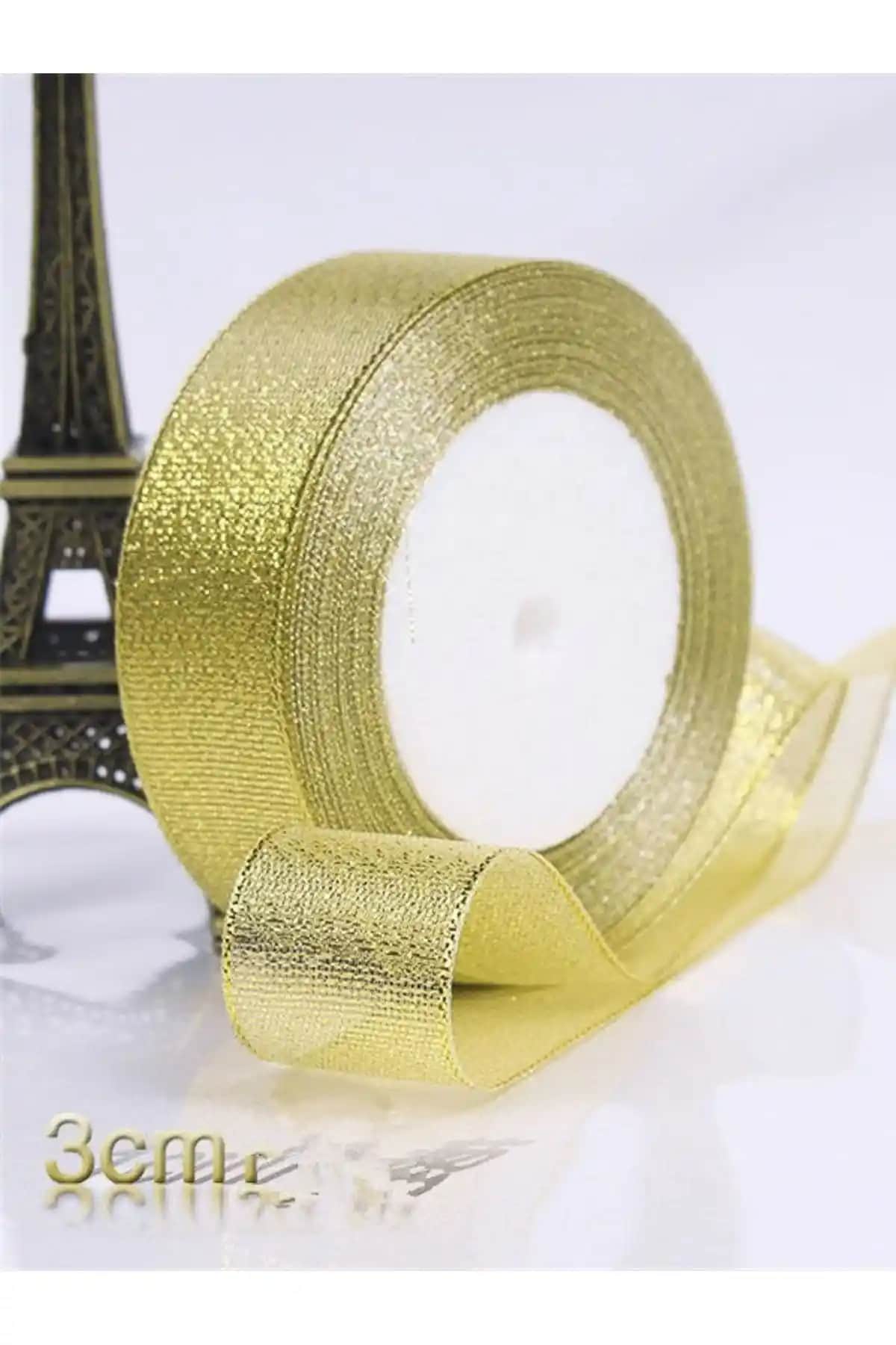 Elmas Altın Simli Kurdele: Çok Yönlü Dekorasyon ve Hediye Paketleme Aksesuarı