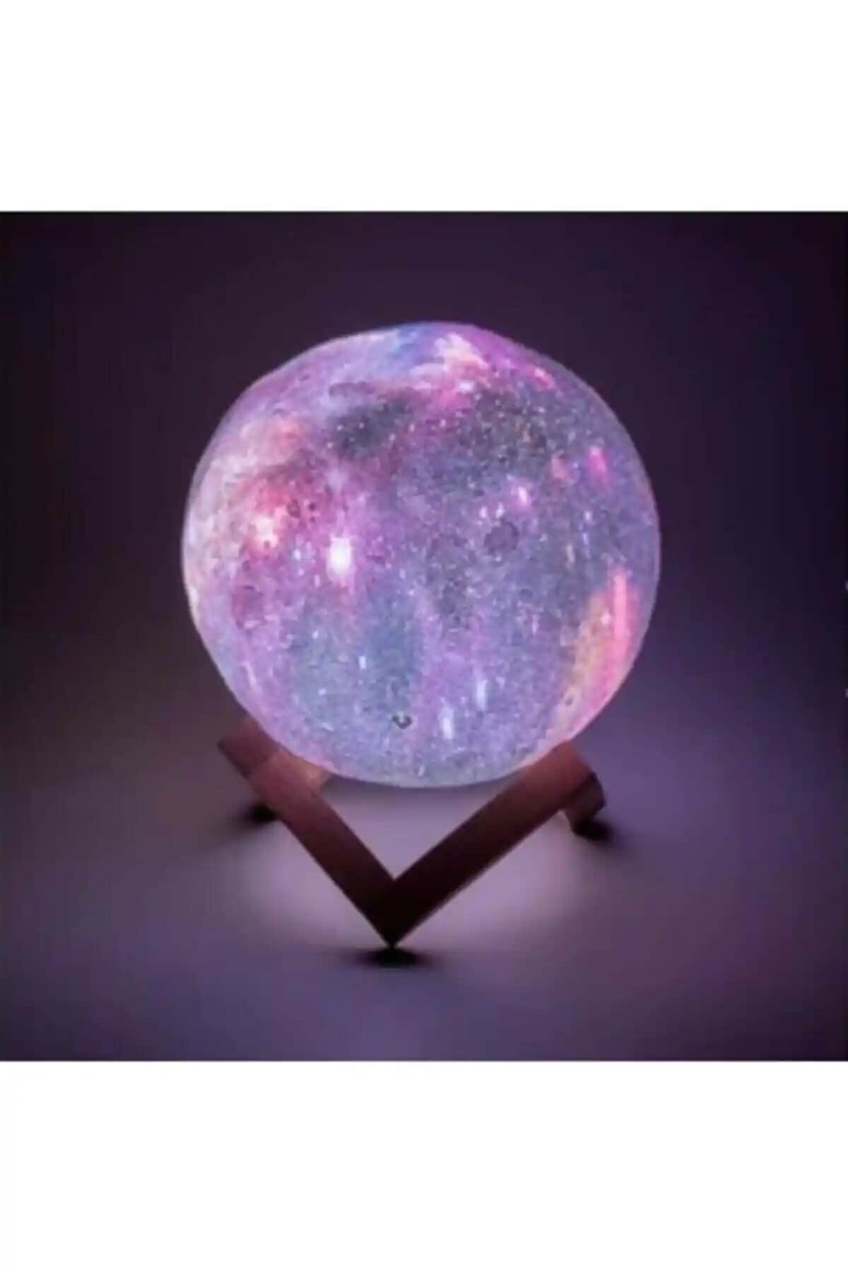 Galaksi Gezegen Temalı Renk Değiştiren 3D Gece Lambası Uzay Teması Dekorasyon