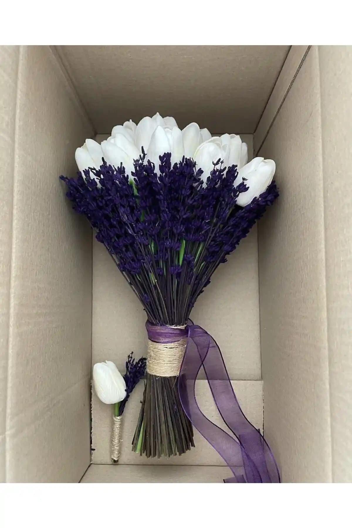 Gelin Nikah Nişan Söz İçin Doğal ve Şık El Buketi ve Yaka Çiçeği Tasarımı