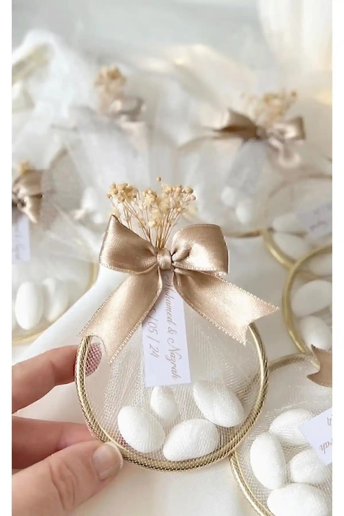 Genel Markalar 20 Adet Süslemeli Halka Şekerleme Zarif ve Çok Yönlü Hediye Seçeneği