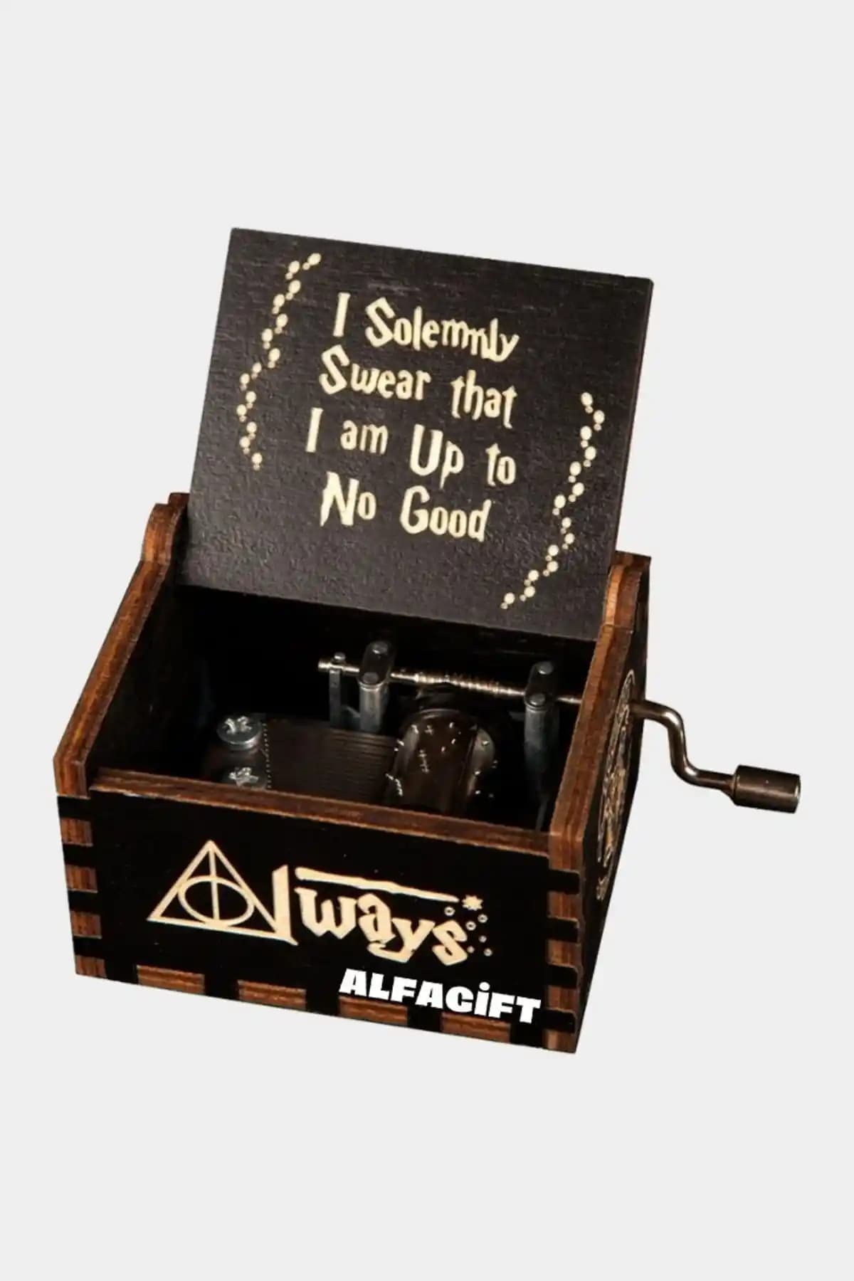 Harry Potter Temalı Ahşap Mekanik Müzik Kutusu Yüksek Kalite ve Şık Tasarım