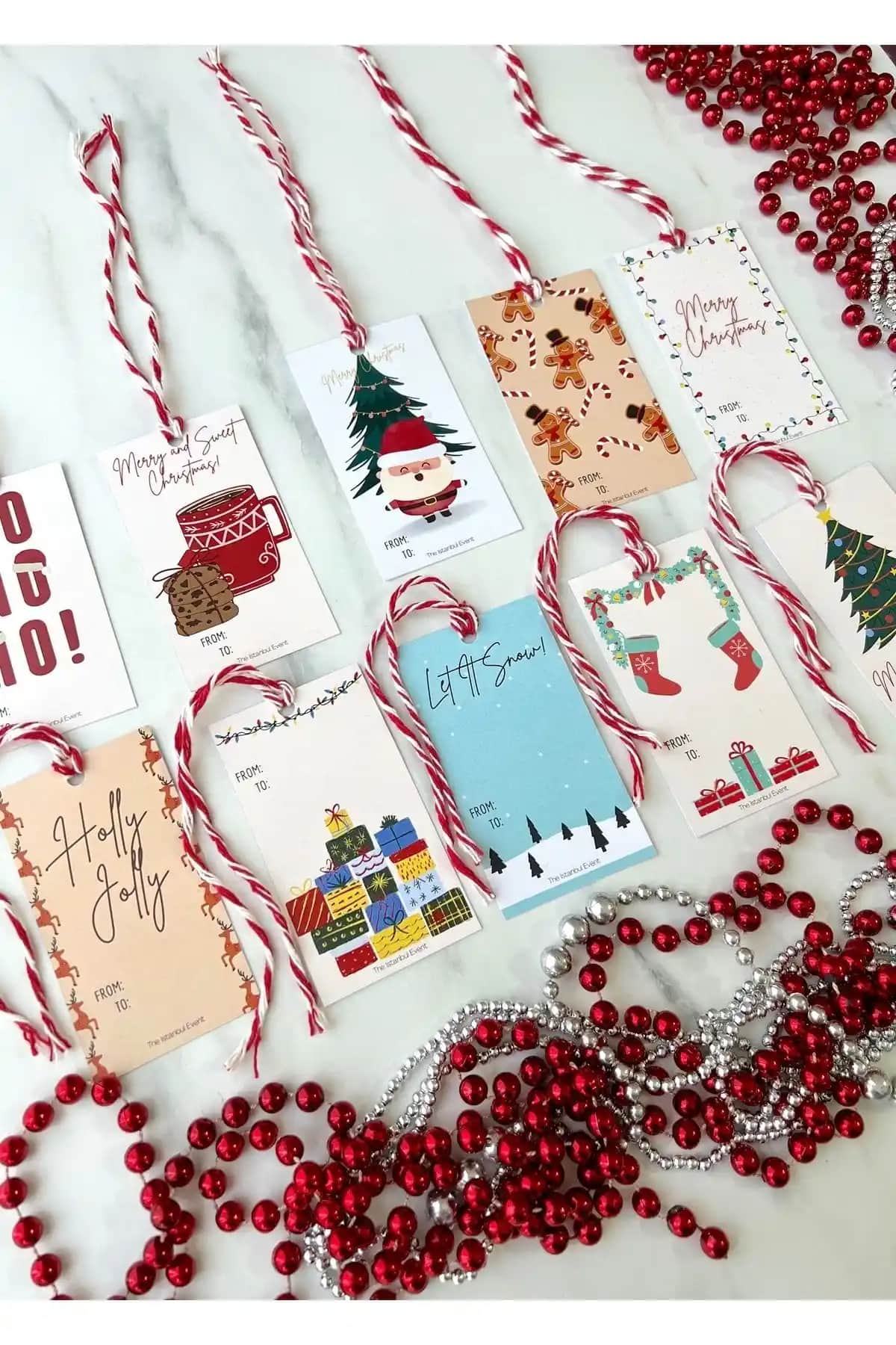 İstanbul Temalı 10'lu Yılbaşı Hediye Etiketi Seti ile Hediyelerinize Şıklık Katın