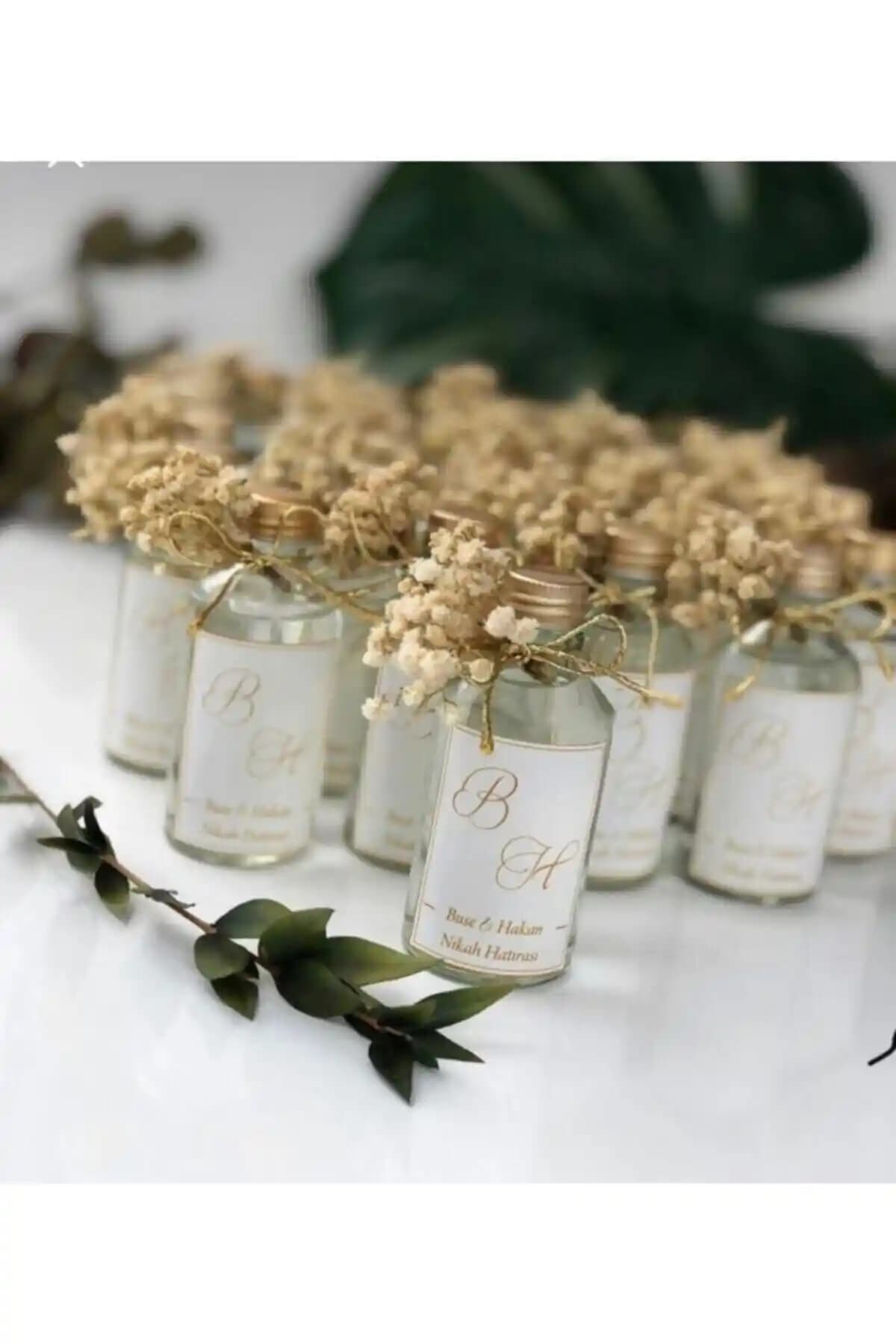 Nikah Şekeri Market 50cc Cam Kolonya Şişesi: Zarif ve Pratik Süsleme Seçeneği