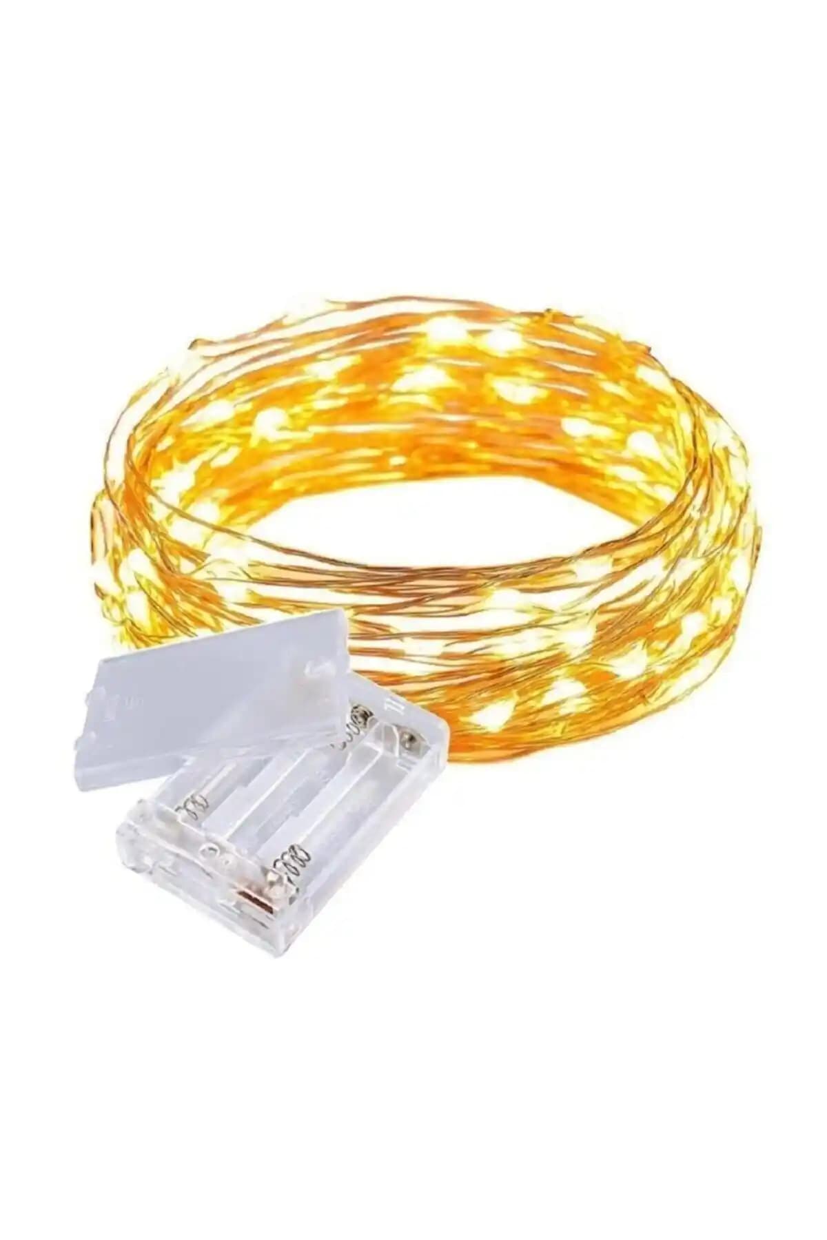 Peri Led Pilli 5 Metre Sarı Işık Dekoratif Led Aydınlatma Ürünü