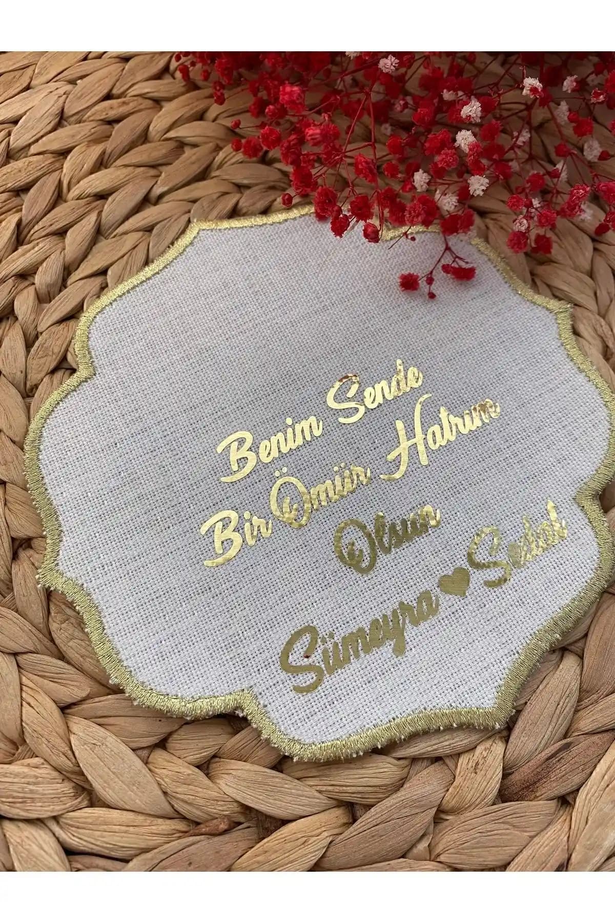 Rima Tasarım Gold Baskılı Söz ve Nişan Peçeteleri ile Kutlamalarınıza Zarafet Katın