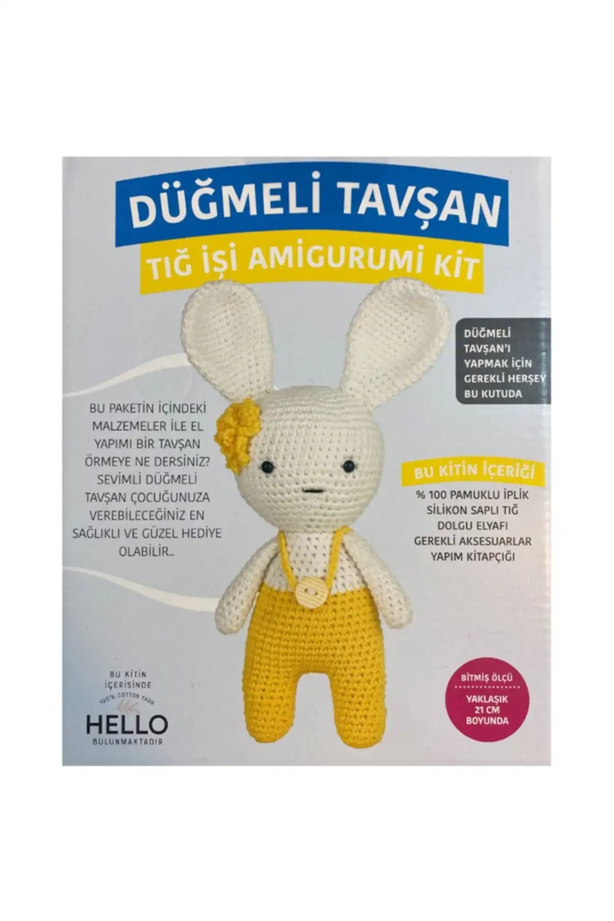 ŞENELYÜN Düğmeli Tavşan Tuva Tığ Işi Amigurumi Kiti ile Yaratıcı ve Sevimli El İşleri