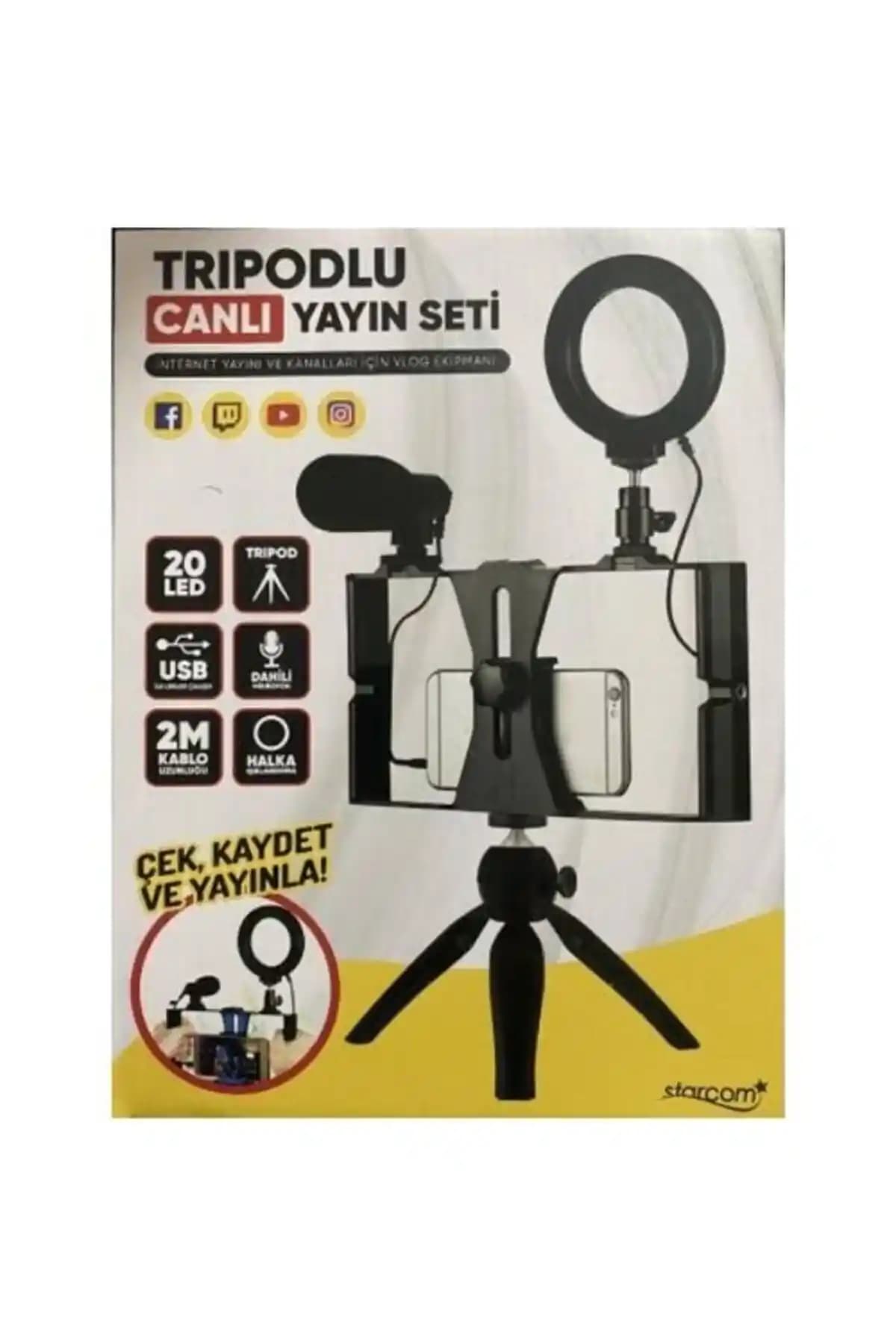 Starcom Tripodlu Canlı Yayın ve Vlog Seti: Yüksek Kaliteli İçerik Üretimi İçin Uygun