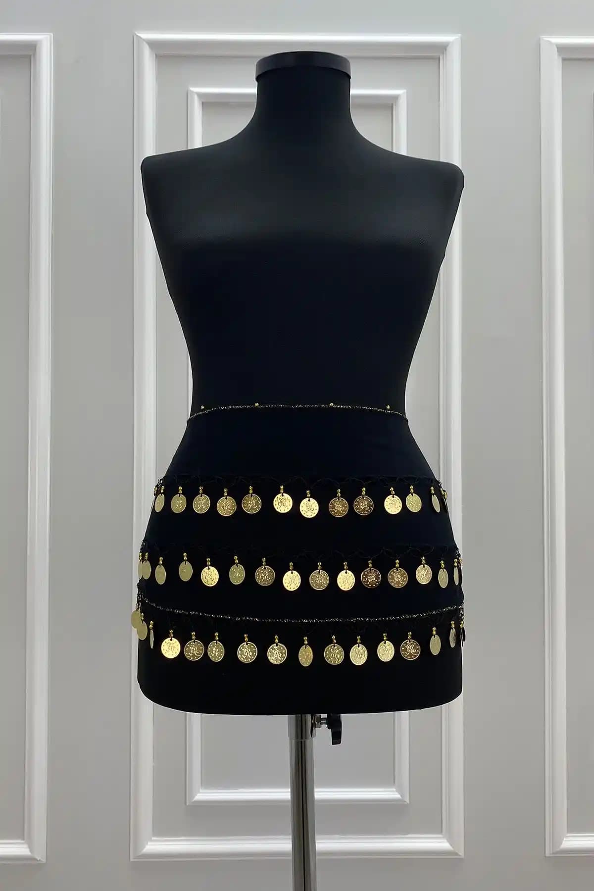 ZEYMERADE Siyah Gold Şakira Oryantal Dans Kemeri: Şık ve Dayanıklı Sahne Aksesuarı