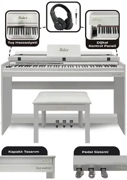 Midex PLX-140 PRO-WH ve PLX-190WH Dijital Piyano Modellerinin Detaylı Karşılaştırması