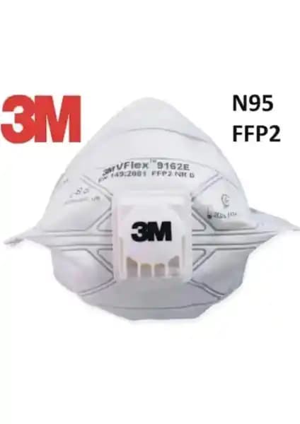 3M Vflex 9162E FFP2 Ventilli Toz ve Sis Solunum Koruyucu Maske Güvenlik ve Konfor Sağlar