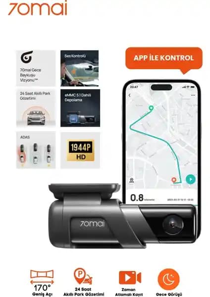 70MAI Araç İçi Kamera Gelişmiş Güvenlik ve Yüksek Çözünürlük Özellikleriyle