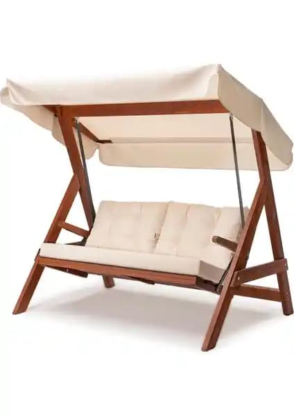 Aida Swings Paris 2000 Krem Ahşap Dış Mekan Salıncağı Estetik ve Dayanıklı Tasarım