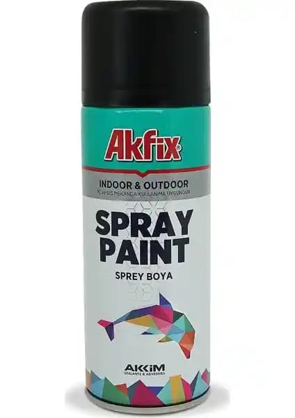 Akfix Akrilik Sprey Boya 400ml Mat Siyah – Dayanıklı ve Çok Yönlü Uygulama Seçeneği