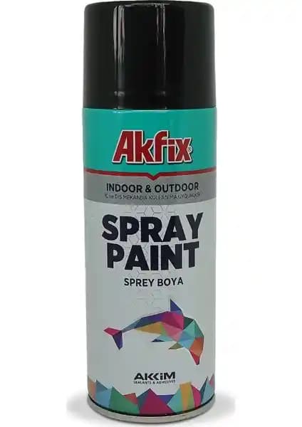 Akfix Akrilik Sprey Boya 400ml Parlak Siyah Yüksek Kalite ve Çok Yönlü Kullanım