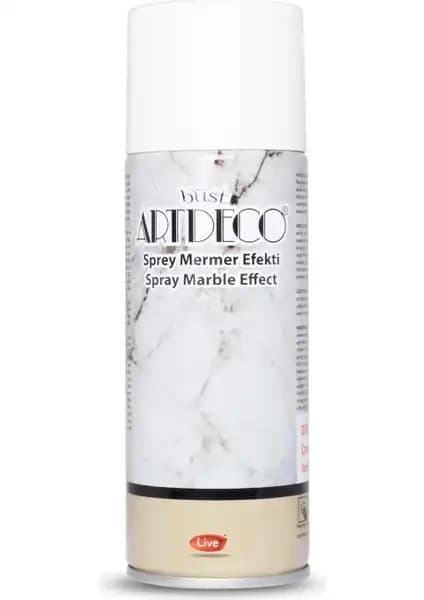 Artdeco Mermer Efekti Sprey Boya 200ml Beyaz Doğal Taş Görünümü Yaratıcı Uygulama
