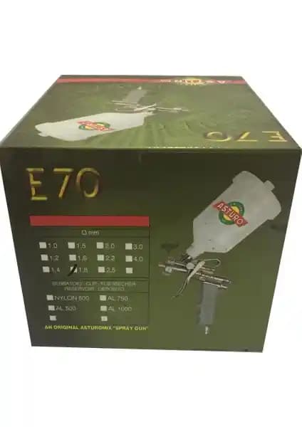 Asturo E-70 Boya Tabancası Üstten Depo 1,8 mm ile Profesyonel ve Amatör Kullanım İçin Uygun