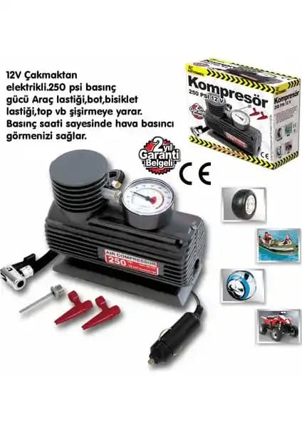 Automix 250 Psi Hava Kompresörü: Taşınabilir ve Güçlü Araç Lastik Şişirme Cihazı
