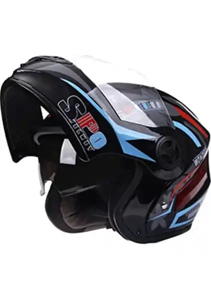 B Baosity Tam Yüz Flip Up Motosiklet Kaskı Güvenlik ve Çok Yönlülük Özellikleri