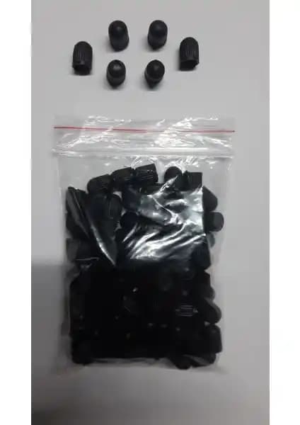 Bayraktar Siyah Plastik Sibop Kapağı 100'lü Otomobil ve Motosiklet Lastikleri İçin