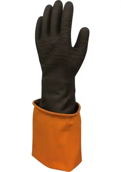 Beybi Korun Uzun Siyah Tırtıklı Eldiven 60 cm Endüstriyel Güvenlik ve Koruma Ürünü