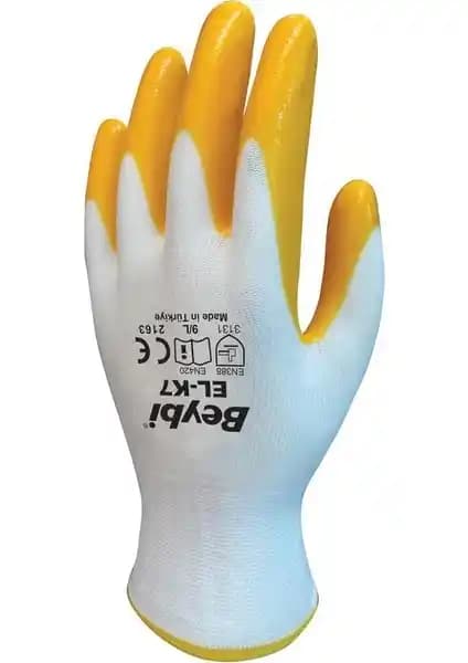 Beybi Pn7 No:10 Sarı Nitril Eldiven Güvenlik ve Dayanıklılık Odaklı Endüstriyel Kullanım