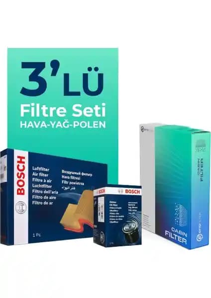 Bosch Nissan Almera 1.5 Filtre Bakım Seti 2001-2008 Motor ve İç Temizlik